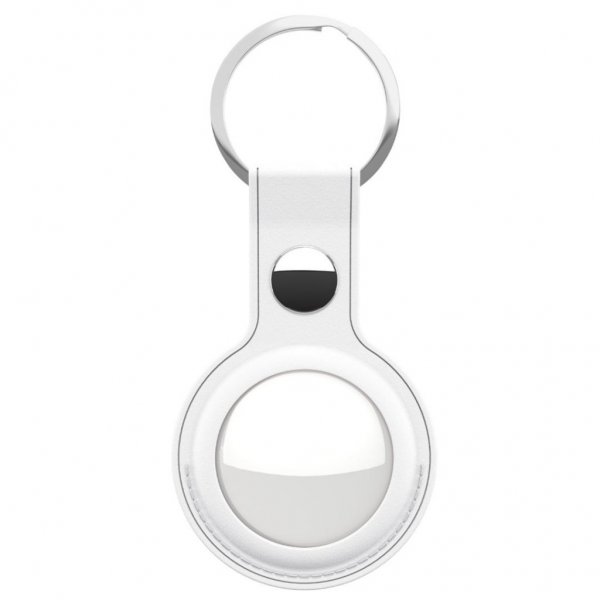 KeyBudz AirTag Hållare Läder Vit