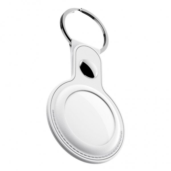 KeyBudz AirTag Hållare Läder 2-pack Vit
