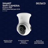 Deltaco Smart Home WiFi-kamera med motoriserad Pan & Tilt-funktion för utomhusbruk IP65