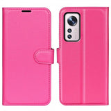 Xiaomi 12/12X Fodral Litchi Magenta