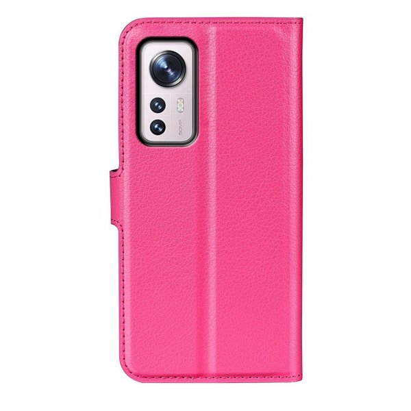 Xiaomi 12/12X Fodral Litchi Magenta