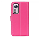 Xiaomi 12/12X Fodral Litchi Magenta
