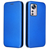 Xiaomi 12 Pro Fodral Kolfibertextur Blå