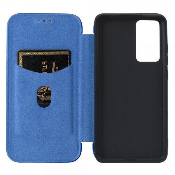 Xiaomi 12 Pro Fodral Kolfibertextur Blå