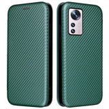 Xiaomi 12 Pro Fodral Kolfibertextur Grön