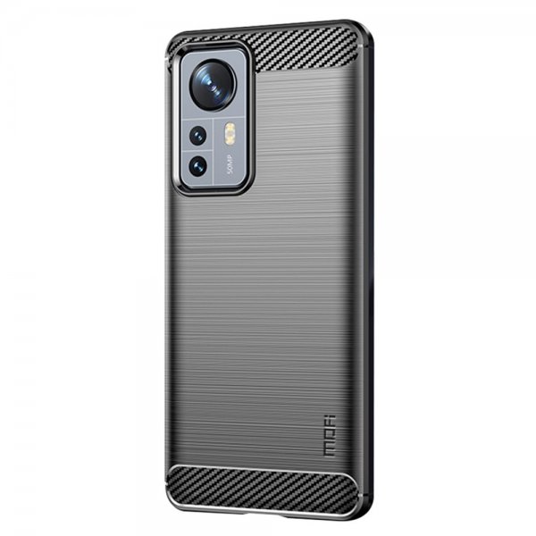 Mofi Xiaomi 12 Pro Skal Borstad Kolfibertextur Svart