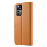 Lc.Imeeke Xiaomi 12T/12T Pro Fodral med Kortfack Stativfunktion Ljusbrun