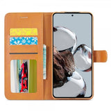 Lc.Imeeke Xiaomi 12T/12T Pro Fodral med Kortfack Stativfunktion Ljusbrun