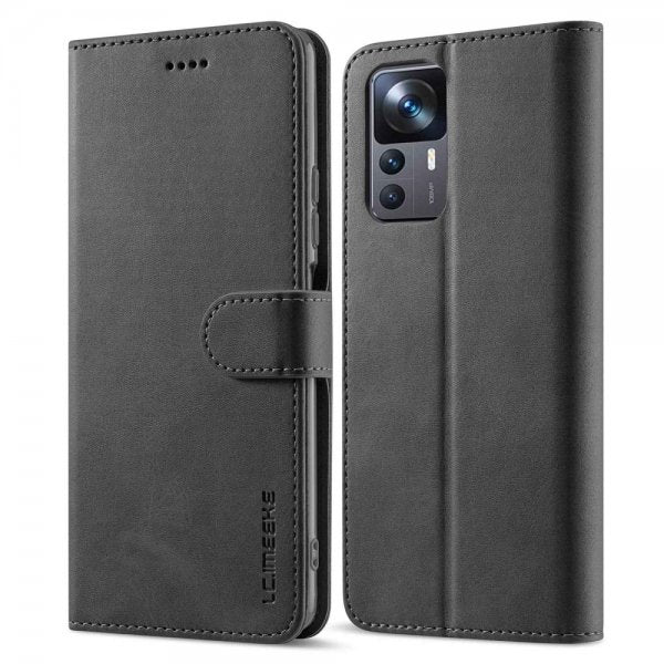 Lc.Imeeke Xiaomi 12T/12T Pro Fodral med Kortfack Stativfunktion Svart