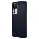 Mofi Xiaomi 12T/12T Pro Skal Borstad Kolfibertextur Blå