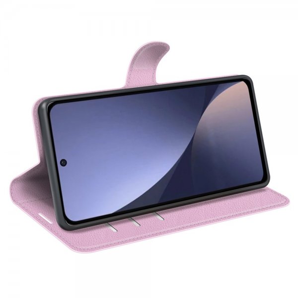 Xiaomi 13 Fodral Litchi Rosa