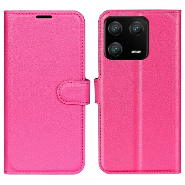 Xiaomi 13 Pro Fodral Litchi Magenta