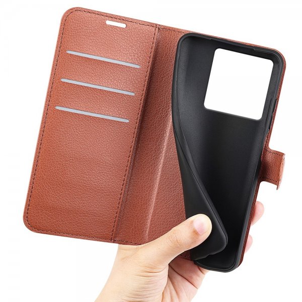 Xiaomi 13T/13T Pro Fodral Litchi Brun