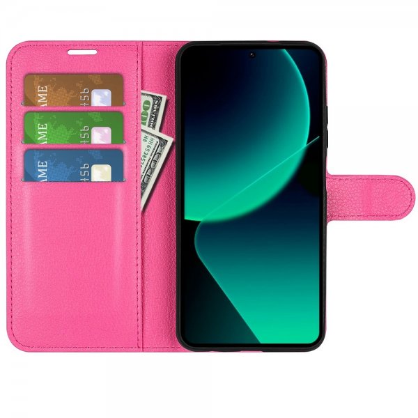 Xiaomi 13T/13T Pro Fodral Litchi Magenta