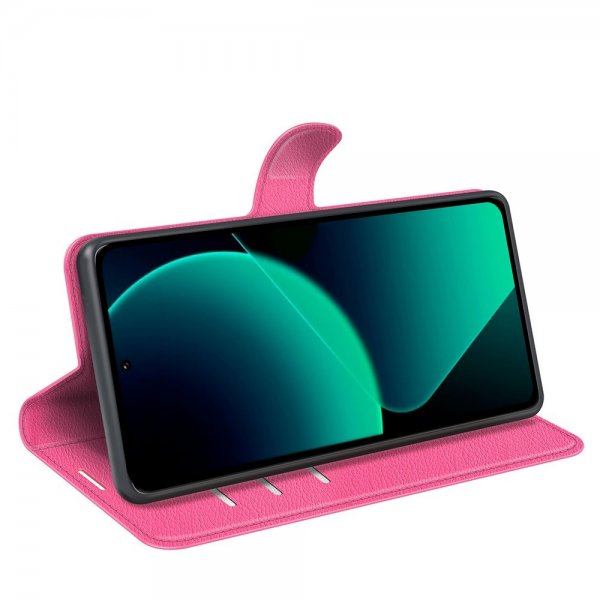 Xiaomi 13T/13T Pro Fodral Litchi Magenta