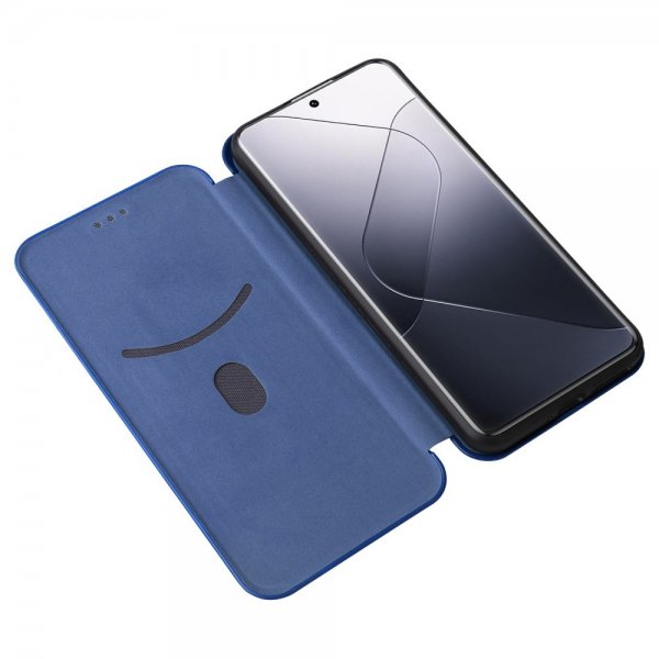 Xiaomi 14 Fodral Kolfibertextur Blå
