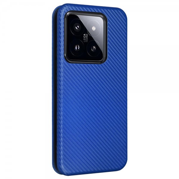 Xiaomi 14 Fodral Kolfibertextur Blå