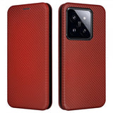 Xiaomi 14 Fodral Kolfibertextur Brun