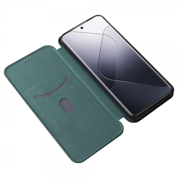 Xiaomi 14 Fodral Kolfibertextur Grön