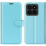Xiaomi 14 Fodral Litchi Blå