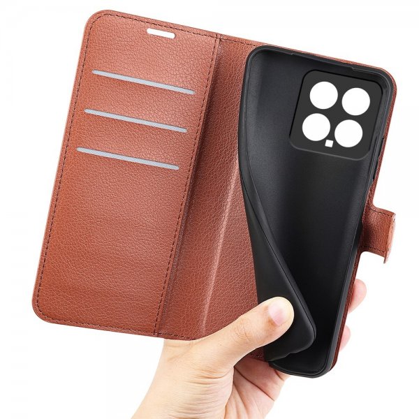 Xiaomi 14 Fodral Litchi Brun