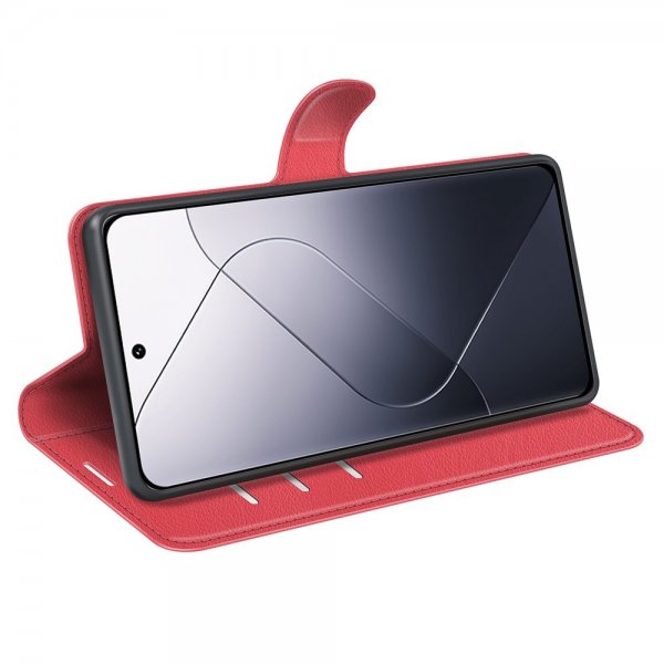 Xiaomi 14 Fodral Litchi Röd