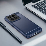 Xiaomi 14 Skal Borstad Kolfibertextur Blå
