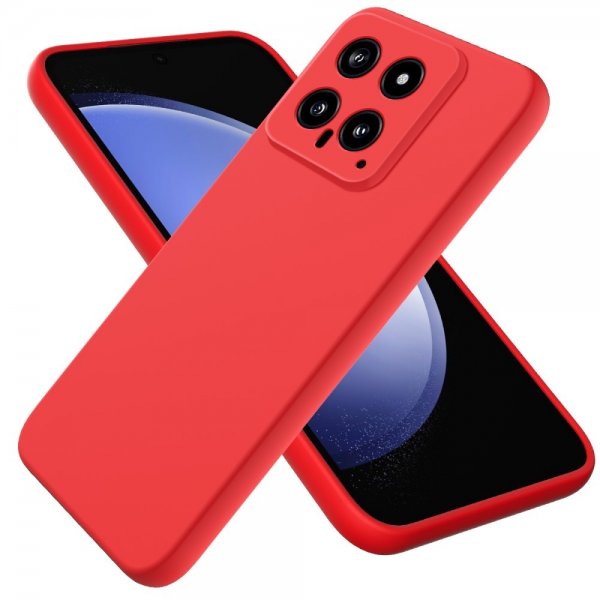 Xiaomi 14 Skal med Strap Silikon Röd