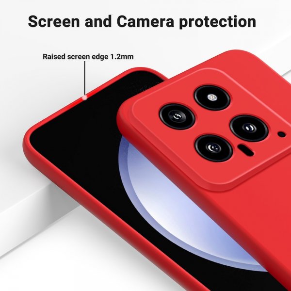 Xiaomi 14 Skal med Strap Silikon Röd