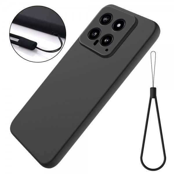 Xiaomi 14 Skal med Strap Silikon Svart