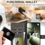 Lc.Imeeke Xiaomi 14T Fodral med Kortfack Stativfunktion Grå