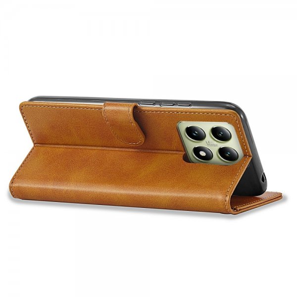 Lc.Imeeke Xiaomi 14T Fodral med Kortfack Stativfunktion Ljusbrun