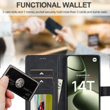 Lc.Imeeke Xiaomi 14T Fodral med Kortfack Stativfunktion Svart