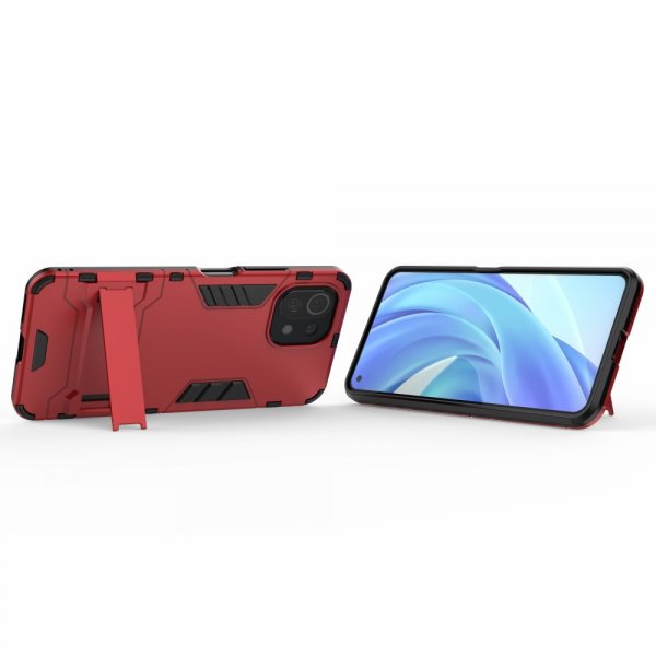 Xiaomi Mi 11 Lite Skal Armor Stativfunktion Röd