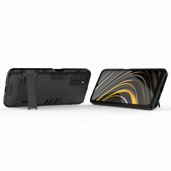 Xiaomi Poco M3 Skal Armor Stativfunktion Svart