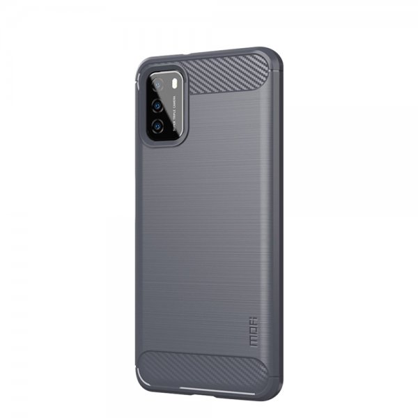 Mofi Xiaomi Poco M3 Skal Borstad Kolfibertextur Grå