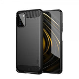 Mofi Xiaomi Poco M3 Skal Borstad Kolfibertextur Svart
