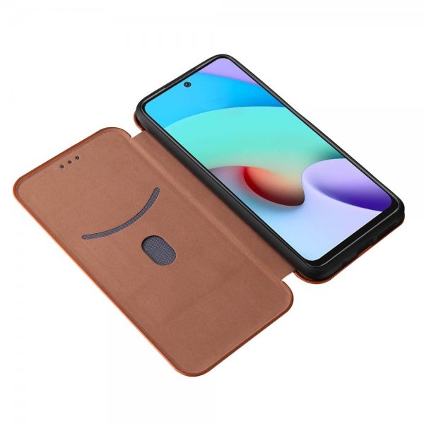 Xiaomi Redmi 10 Fodral Kolfibertextur Brun
