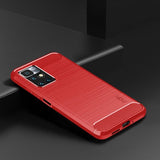 Mofi Xiaomi Redmi 10 Skal Borstad Kolfibertextur Röd