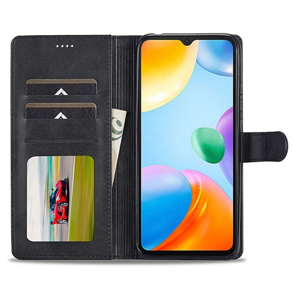 Lc.Imeeke Xiaomi Redmi 10C Fodral med Kortfack Stativfunktion Svart