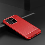 Mofi Xiaomi Redmi 10C Skal Borstad Kolfibertextur Röd