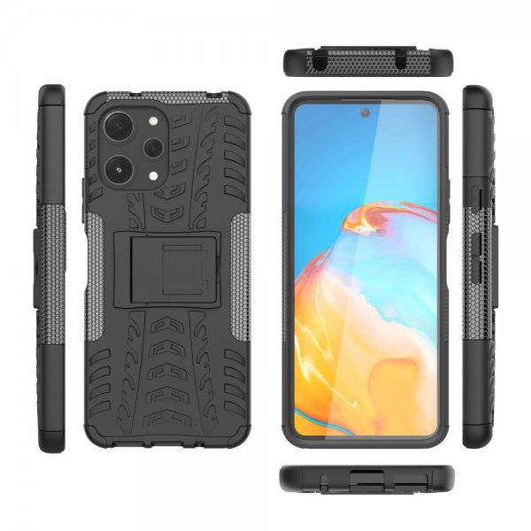 Xiaomi Redmi 12 Skal Däckmönster Stativfunktion Svart