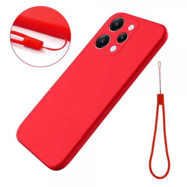 Xiaomi Redmi 12 Skal med Strap Silikon Röd