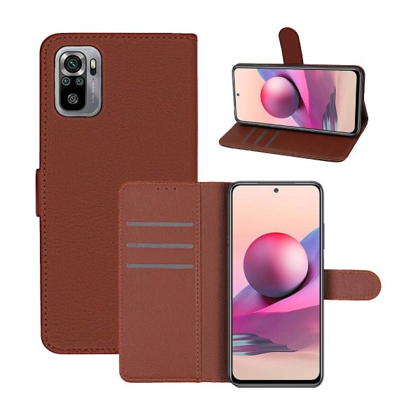 Xiaomi Redmi Note 10 5G Fodral med Stativ Brun