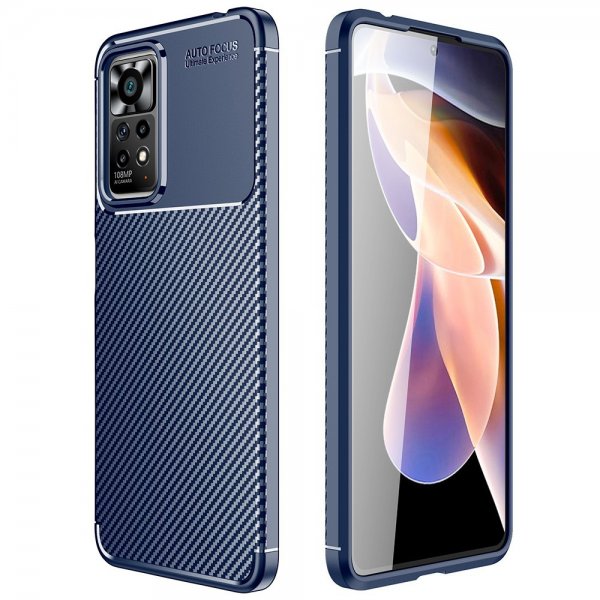 Xiaomi Redmi Note 11 Pro Skal Kolfibertextur Blå