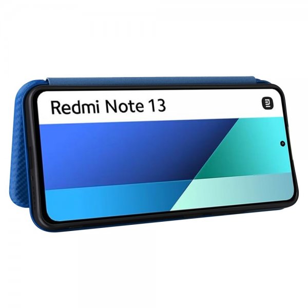 Xiaomi Redmi Note 13 4G Fodral Kolfibertextur Blå