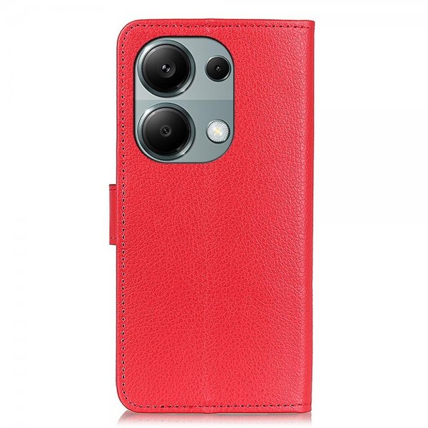 Xiaomi Redmi Note 13 4G Fodral Litchi Röd