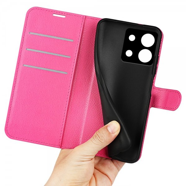 Xiaomi Redmi Note 13 5G Fodral Litchi Magenta