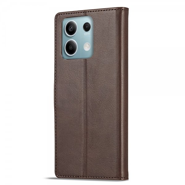 Lc.Imeeke Xiaomi Redmi Note 13 5G Fodral med Kortfack Stativfunktion Brun