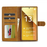 Lc.Imeeke Xiaomi Redmi Note 13 5G Fodral med Kortfack Stativfunktion Ljusbrun